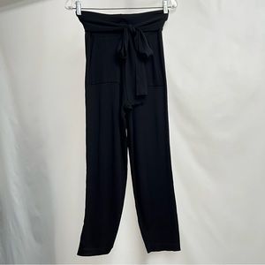 Zara Knit - Lounge pants - size XS - belt - black - high rise Ribcage